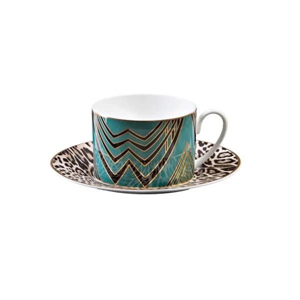 Roberto Cavalli Deco' Tea Cup & Saucer - Set of 6