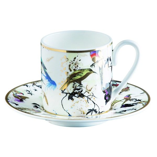 Image of Roberto Cavalli Garden Birds Coffee cup & saucer