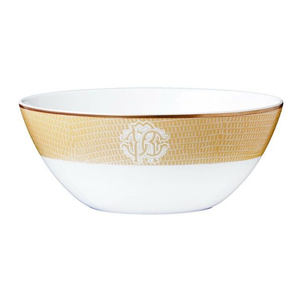 Image of Roberto Cavalli Lizzard Gold Soup Bowl