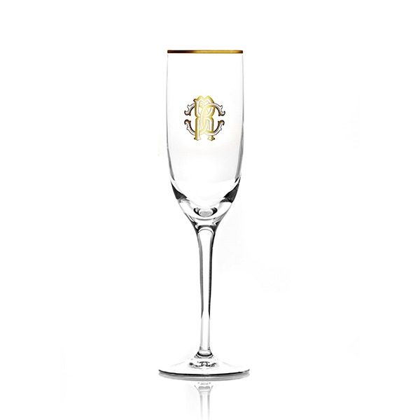 Image of Roberto Cavalli Monogramma Gold Champagne Goblet
