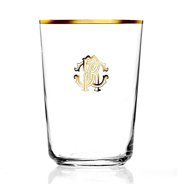 Image of Roberto Cavalli Monogramma Gold Highball Glass