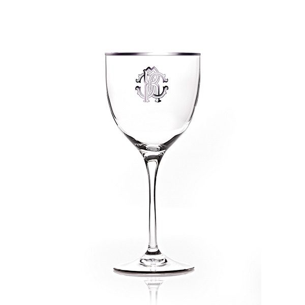 Image of Roberto Cavalli Monogramma Platinum Water Goblet