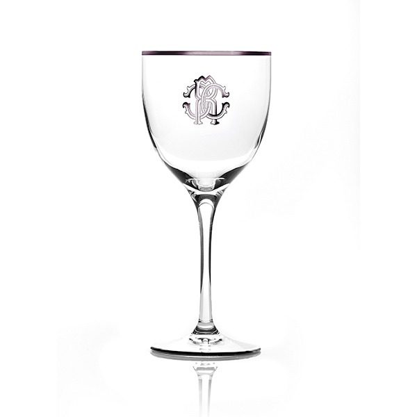 Image of Roberto Cavalli Monogramma Platinum Wine Goblet