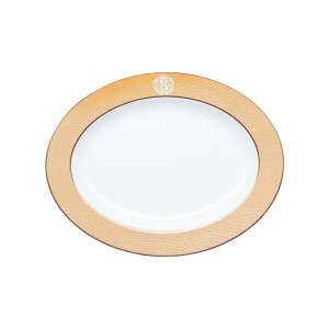 Roberto Cavalli Lizzard Gold Pickle Dish