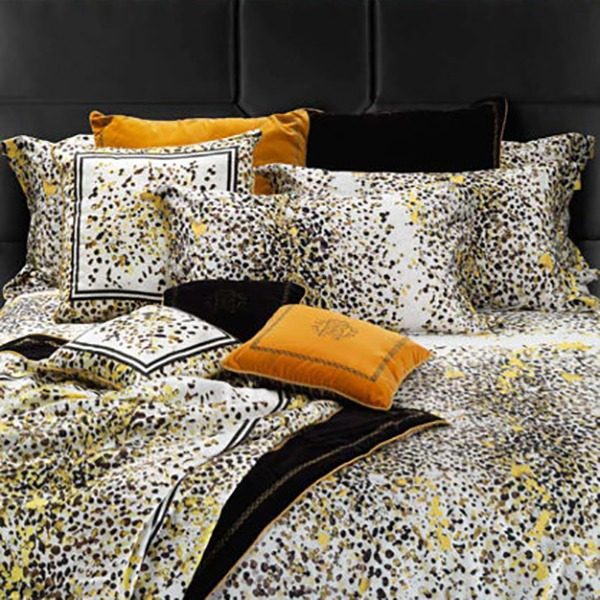 Image of Roberto Cavalli Scamuskin Silk Cushion in Yellow
