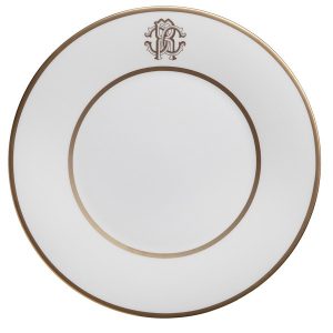 Image of Roberto Cavalli Silk Gold Dessert Plate