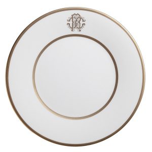 Image of Roberto Cavalli Silk Gold Dinner Plate
