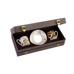 Roberto Cavalli Africa Luxury Box Set 2 Pieces Coffee Cup - Zimbabwe & Djerba