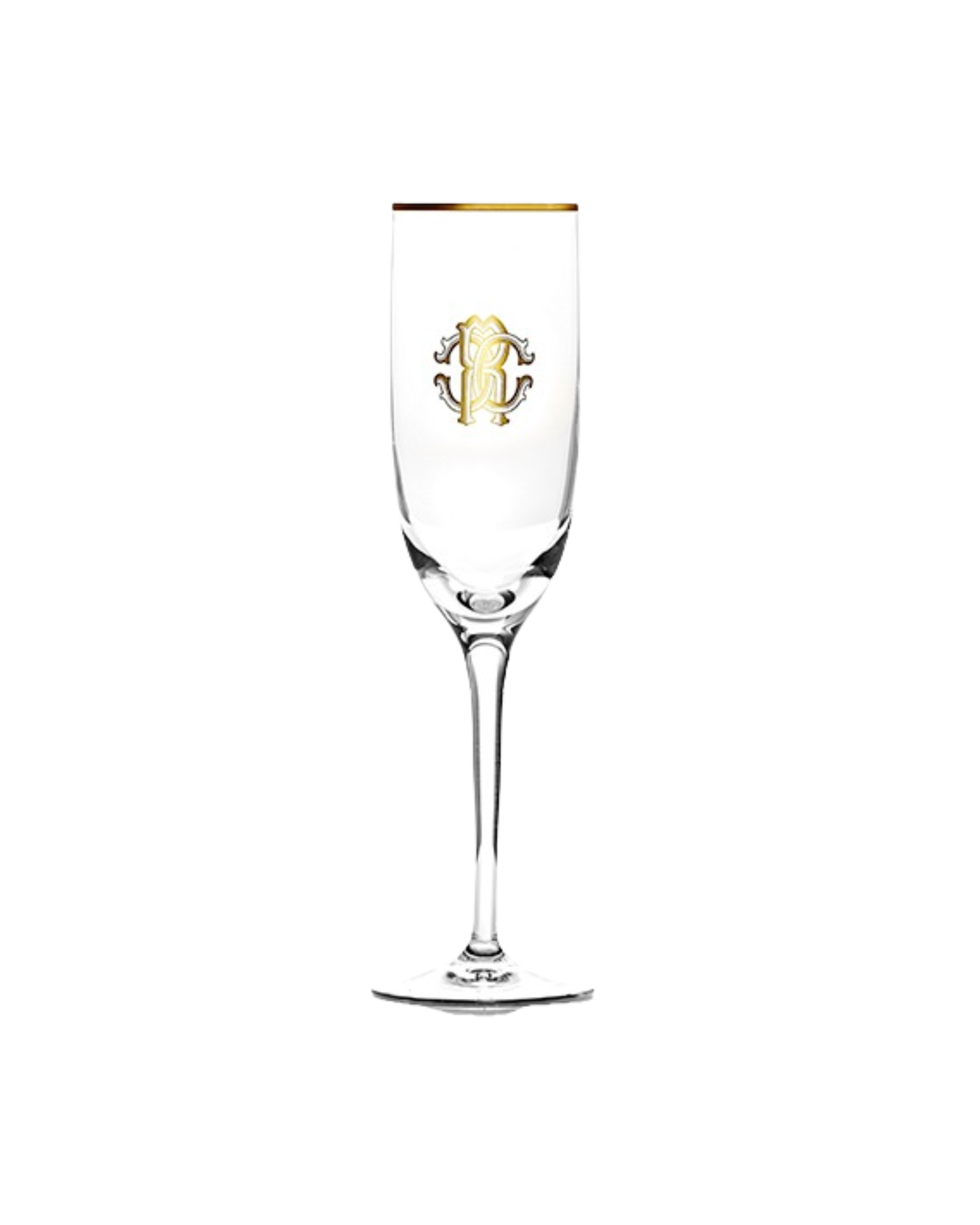 Roberto Cavalli Monogramma Gold Champagne Goblet - Set of 6