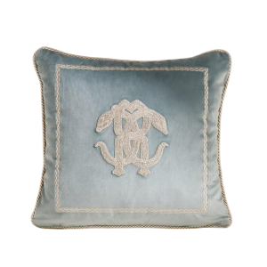 Roberto Cavalli Platinum Snake Cushion Aqua